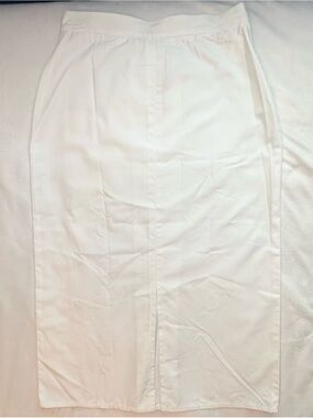 Vintage Sonia Rykiel Paris White Cotton Fitted Midi Skirt 10 NWT Henri Bendel